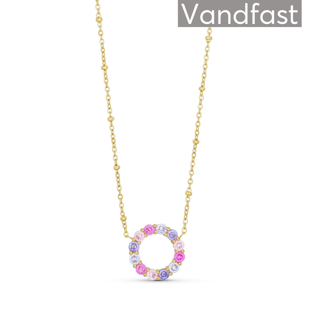 ANNEBRAUNER Big Rose/Violet Mix Circle Necklace