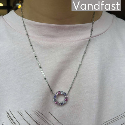 Annebrauner Big Rose/Violet Mix Circle Necklace