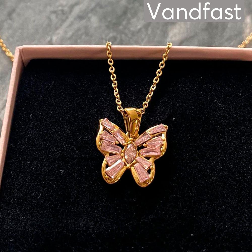 Annebrauner Butterfly Pink Necklace