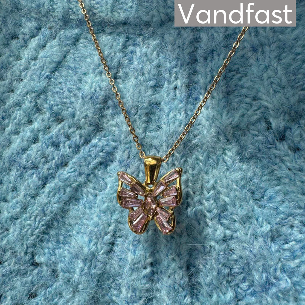 Annebrauner Butterfly Pink Necklace