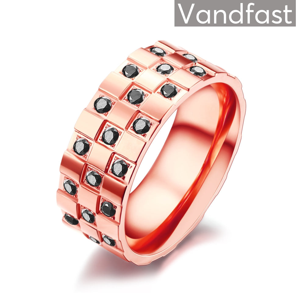 Annebrauner Chess Rose/Black 50 Ring