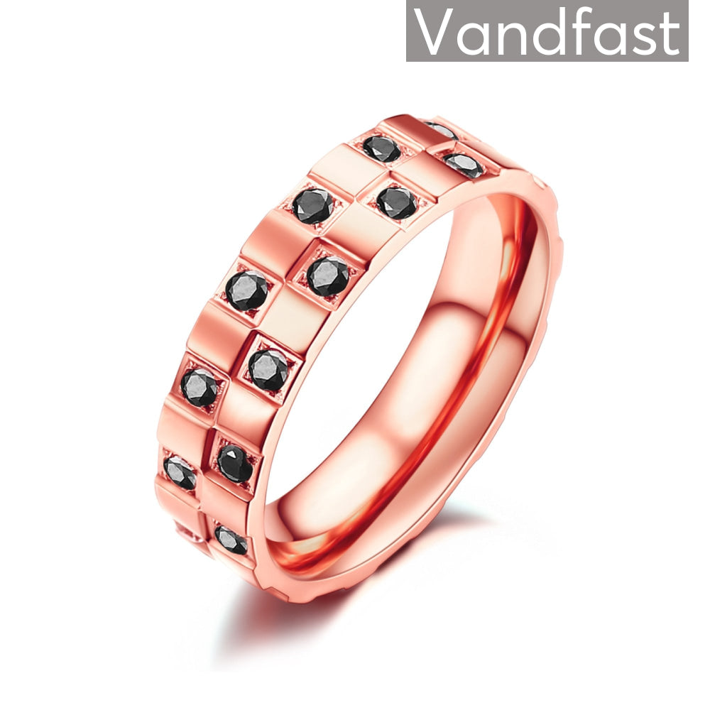 Annebrauner Chess Rose/Black 50 Ring