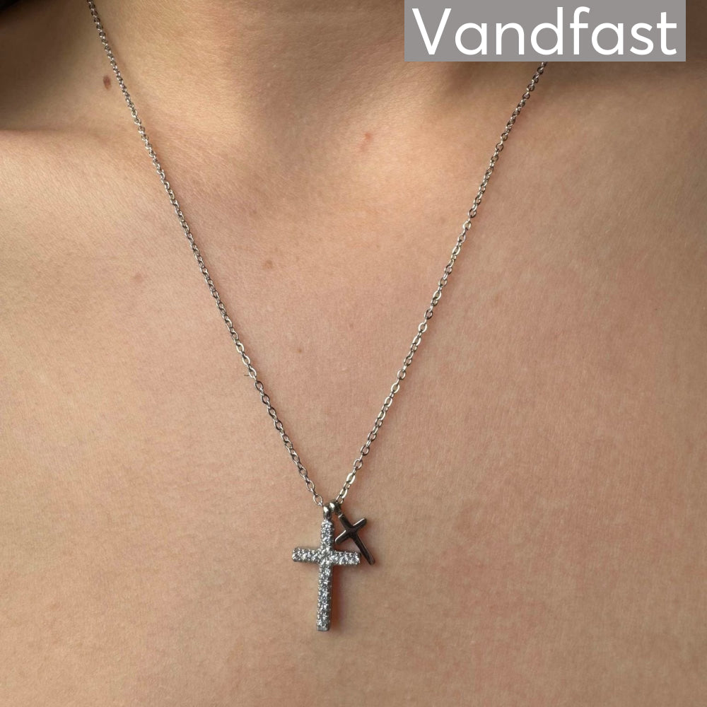 Annebrauner Double Cross Necklace