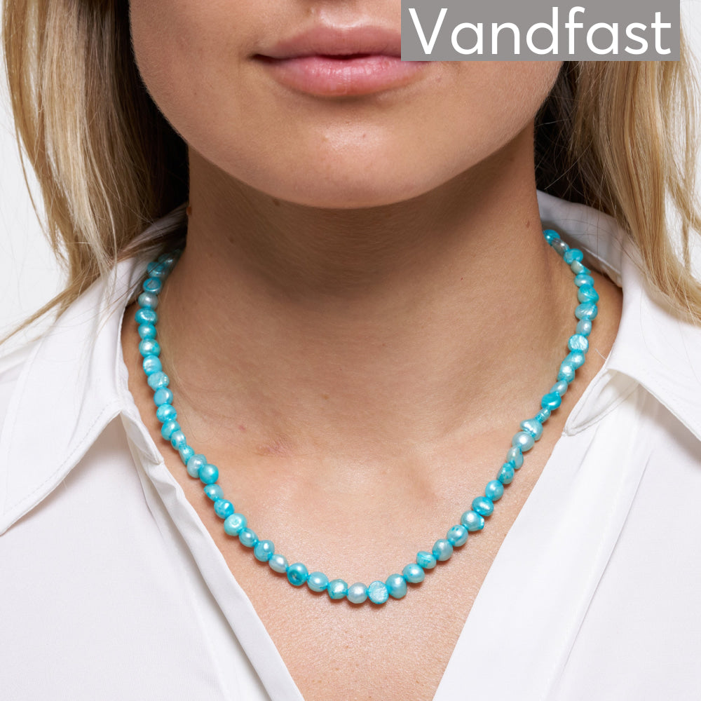 Annebrauner Pearl Aquamarinblue Necklace