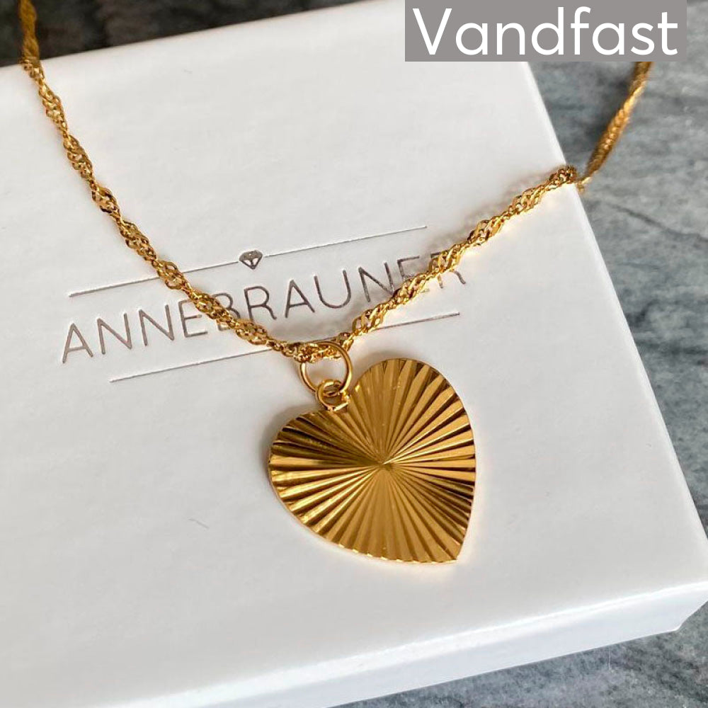 Annebrauner Sun Texture Heart Necklace