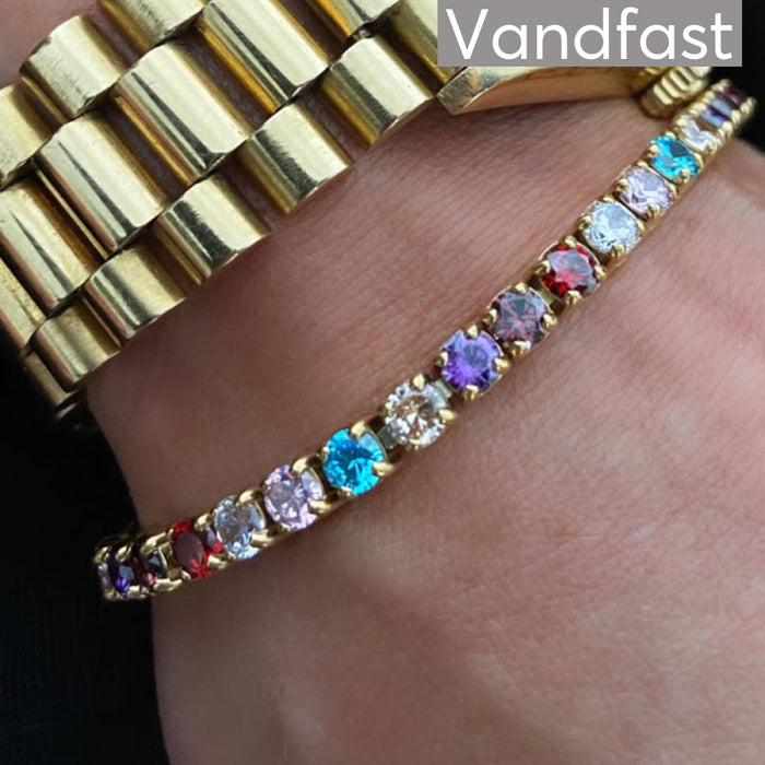 Annebrauner Tennis Rainbow Bracelet Armbånd