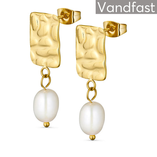 Annebrauner Texture Pearl Square Earrings