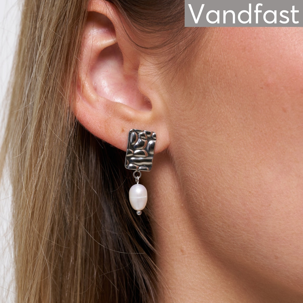 Annebrauner Texture Pearl Square Earrings