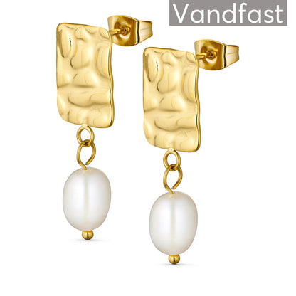 Annebrauner Texture Pearl Square Earrings