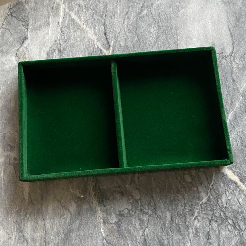 ANNEBRRAUNER Velvet Tray Green 2 Sections