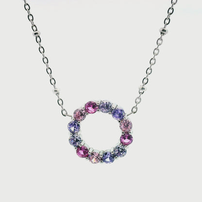 ANNEBRAUNER Big Rose/Violet Mix Circle Necklace